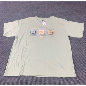 Gildan T Shirt‎ Mens XL Green Cotton Life Is A Beach Short Sleeve Deadstock Y2K